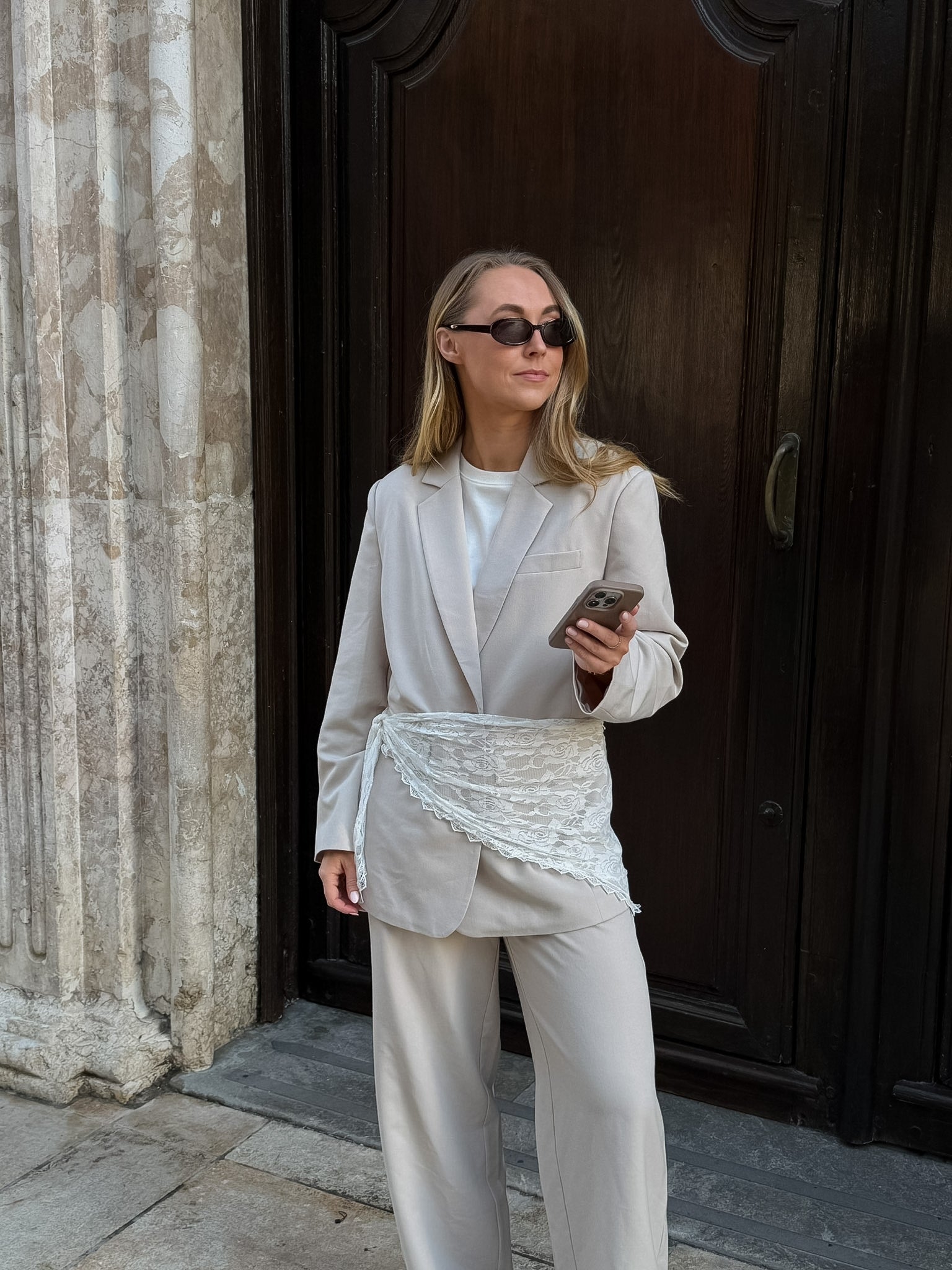 PCKAMIL LOOSE BLAZER - Silver Lining